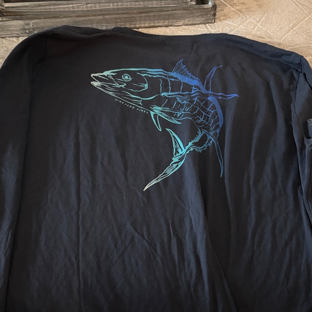 Vineyard Vines Navy Fish Graphic Shirt